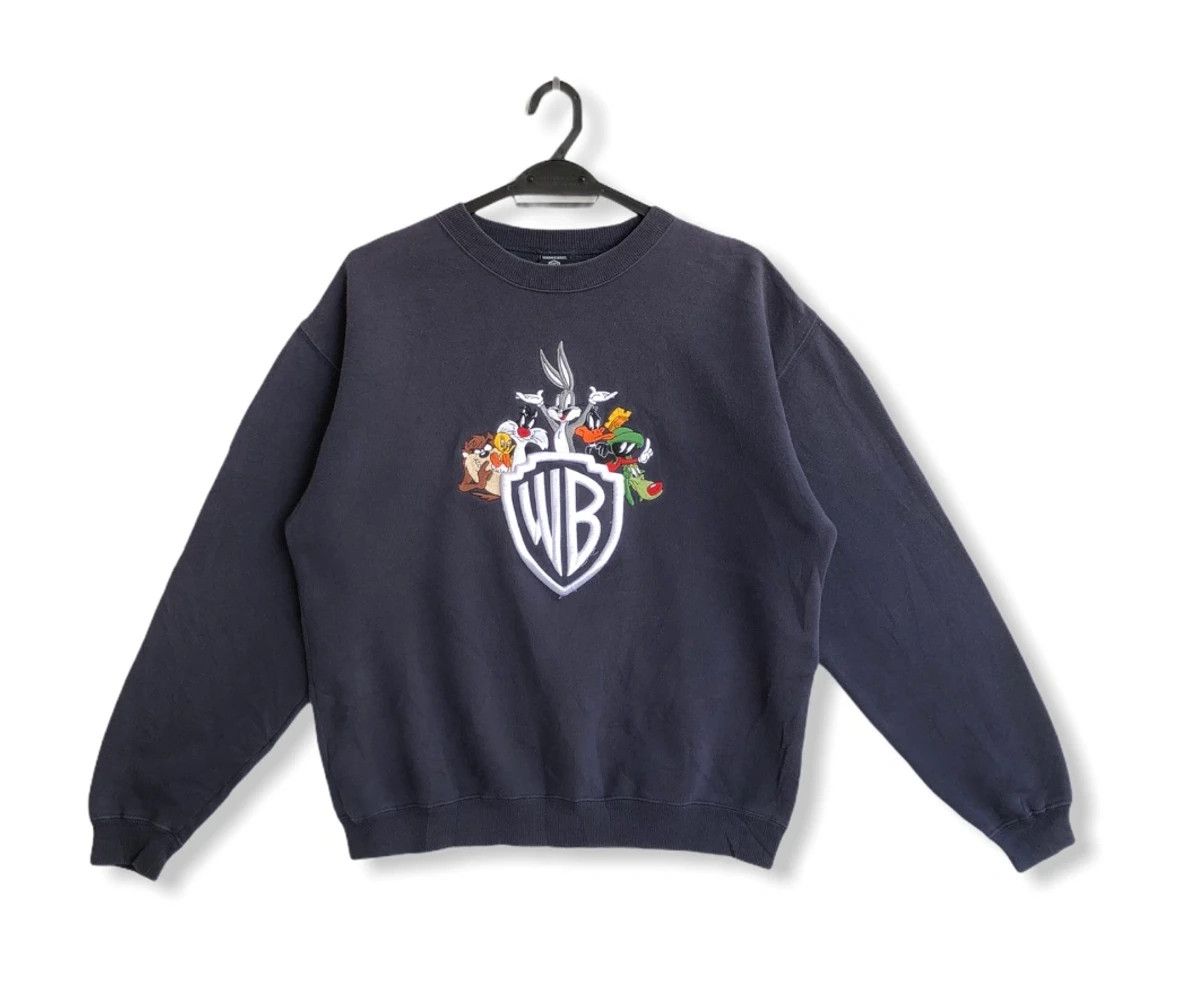 image of Vintage x Warner Bros made In Malaysia 1997 Warner Bros Loose Sweatshirt in Navy, Men's (Size Small