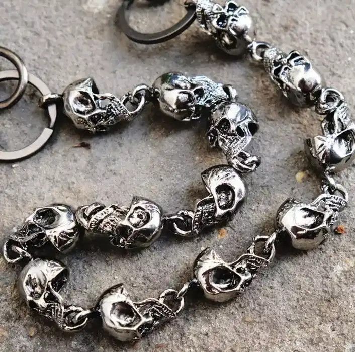Jewelry Gothic Skull Rock Death Wallet Link Chain Size ONE SIZE - 5 Thumbnail