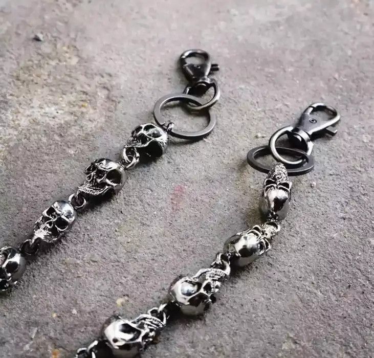 Jewelry Gothic Skull Rock Death Wallet Link Chain Size ONE SIZE - 4 Thumbnail