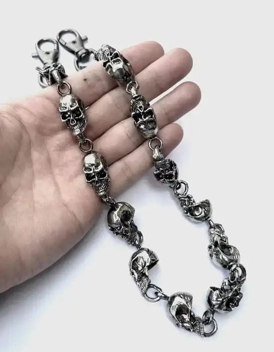 Jewelry Gothic Skull Rock Death Wallet Link Chain Size ONE SIZE - 1 Thumbnail