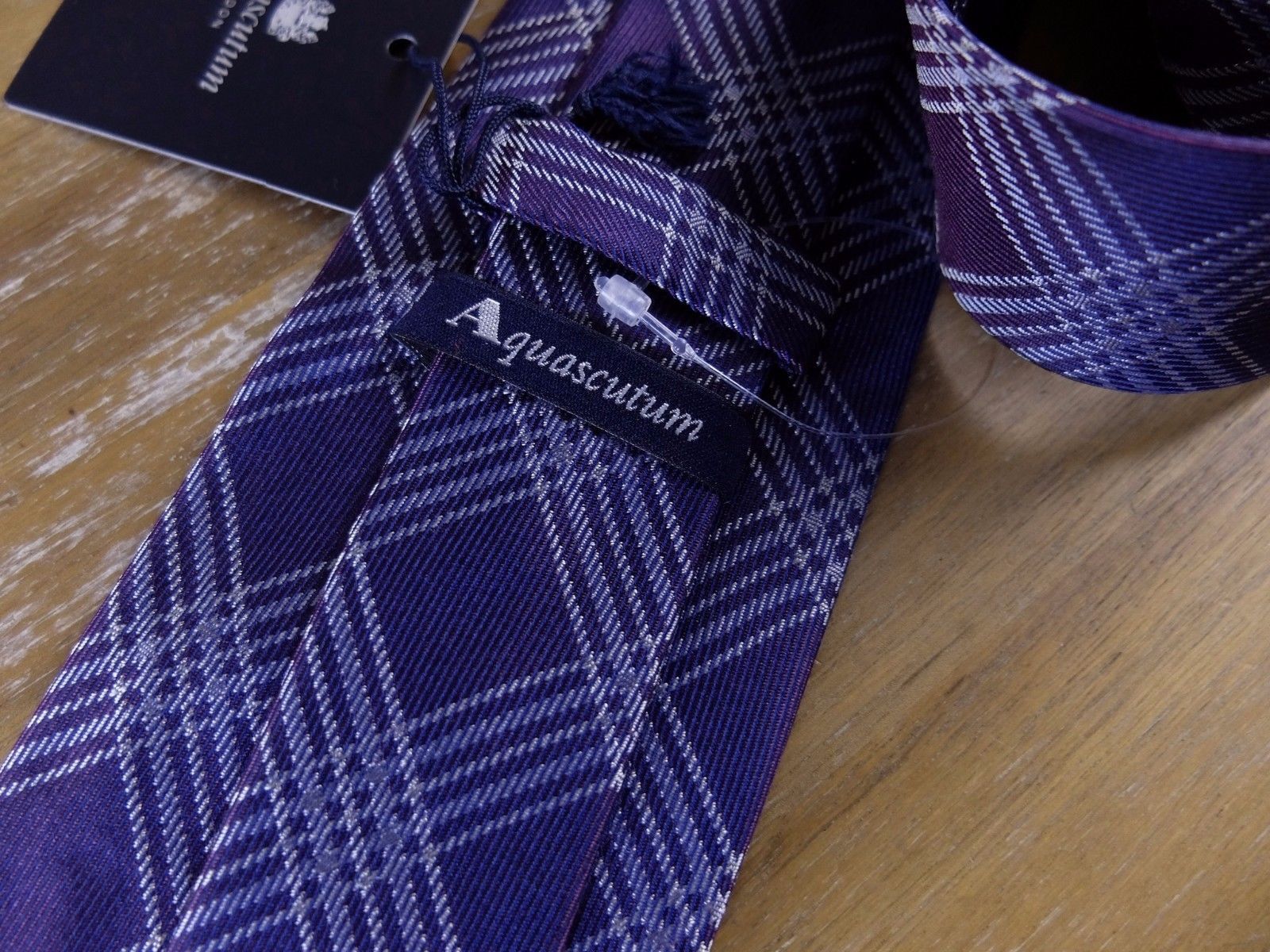 Aquascutum AQUASCUTUM London purple plaid motif silk tie authentic NWT Size ONE SIZE - 3 Thumbnail