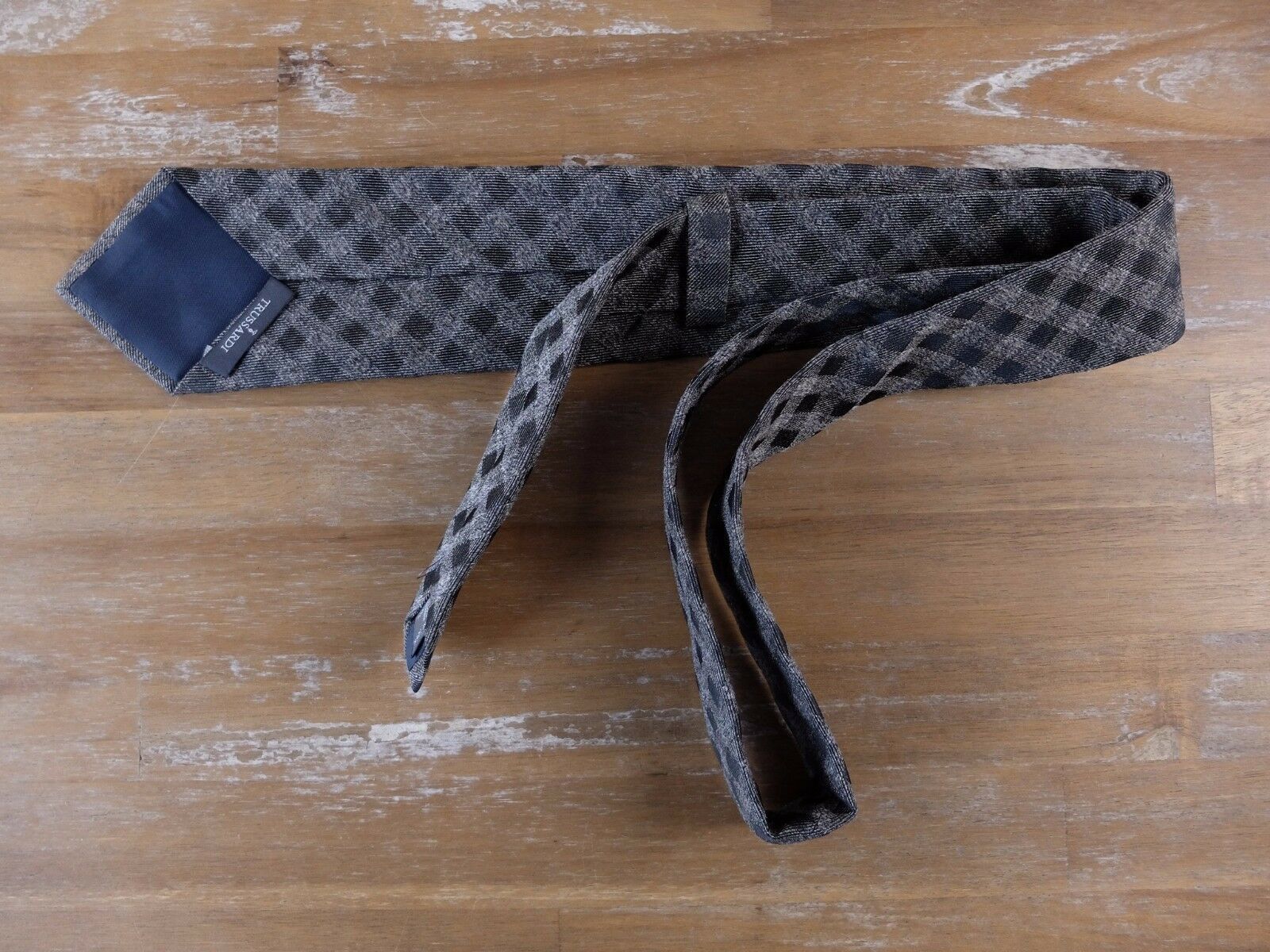 Trussardi TRUSSARDI gray plaid tartan motif silk tie authentic Italy Size ONE SIZE - 2 Thumbnail