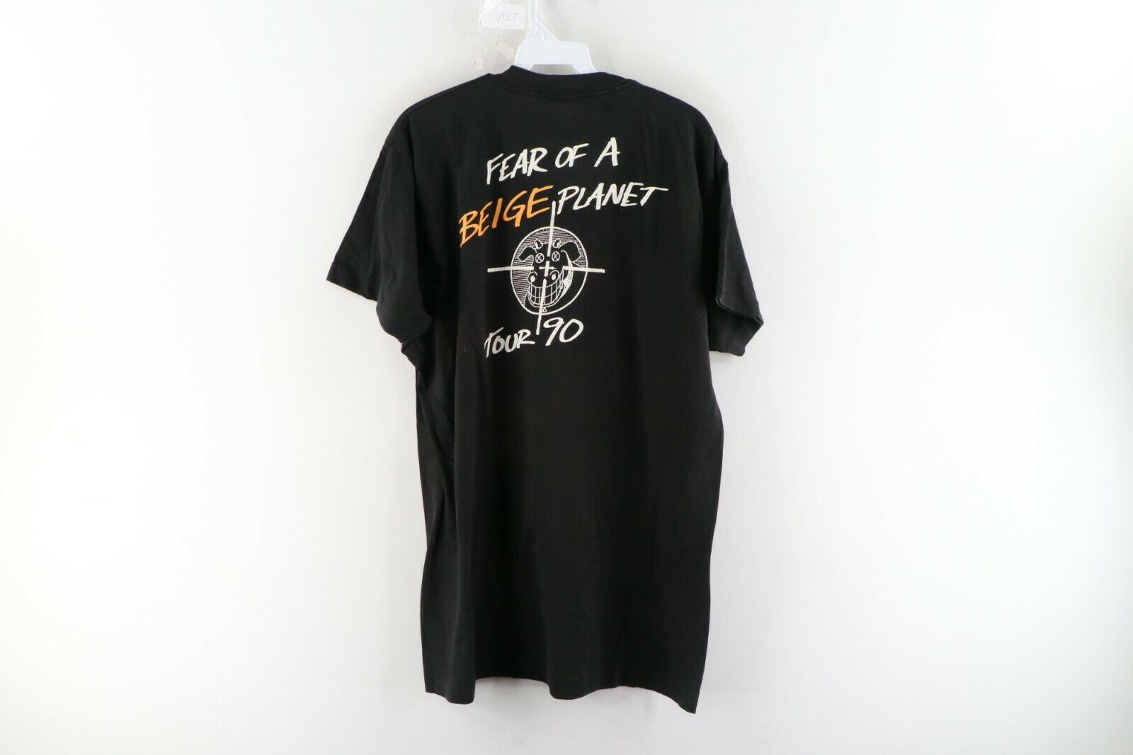 Vintage Vintage 90s The Dead Milkmen Graffiti Fear of Beige Shirt Size US L / EU 52-54 / 3 - 5 Thumbnail