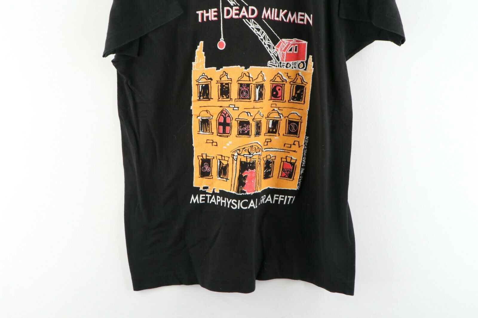 Vintage Vintage 90s The Dead Milkmen Graffiti Fear of Beige Shirt Size US L / EU 52-54 / 3 - 3 Thumbnail