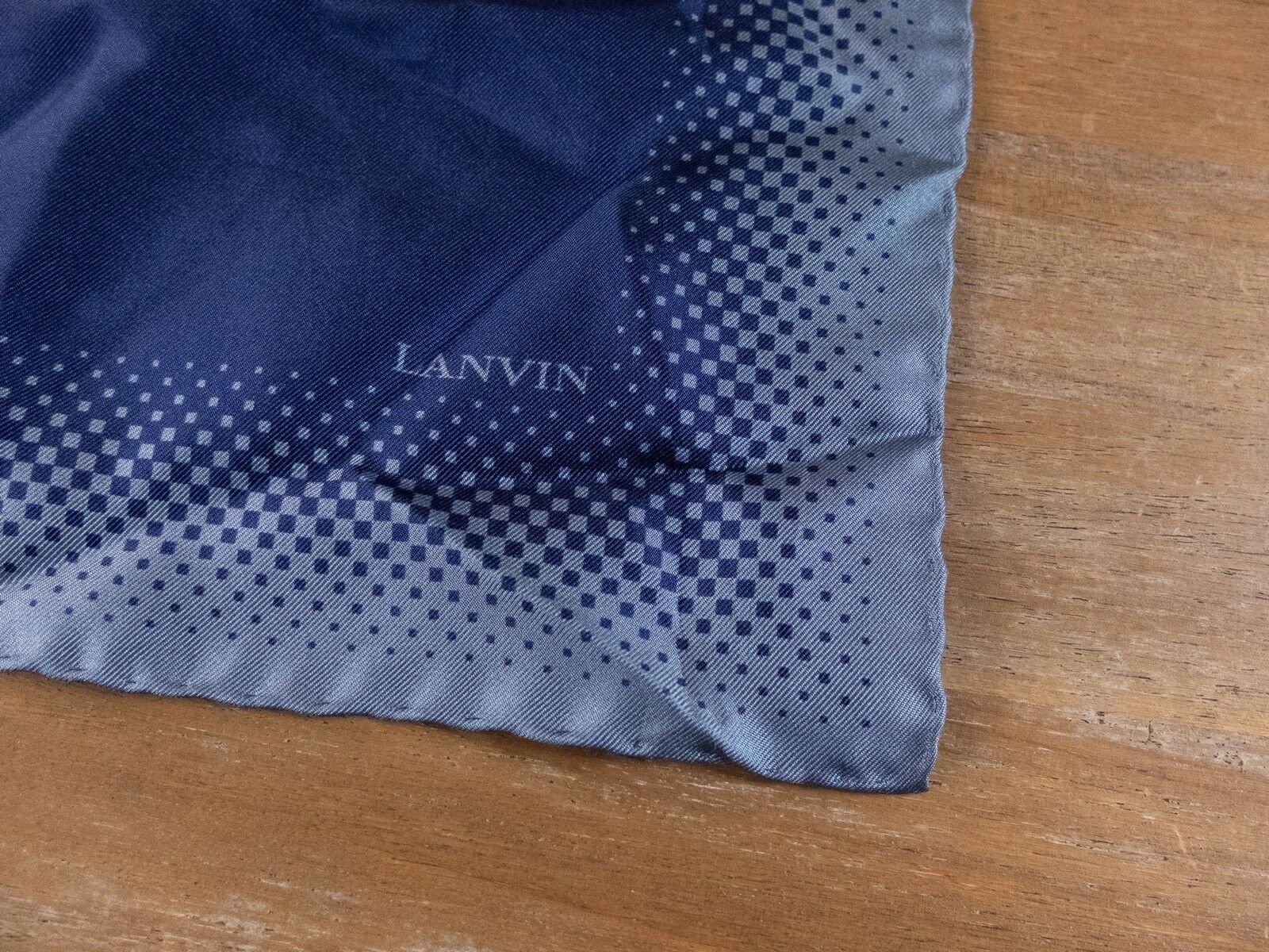 Lanvin LANVIN Paris blue geometric print silk pocket square NWT Size ONE SIZE - 2 Thumbnail