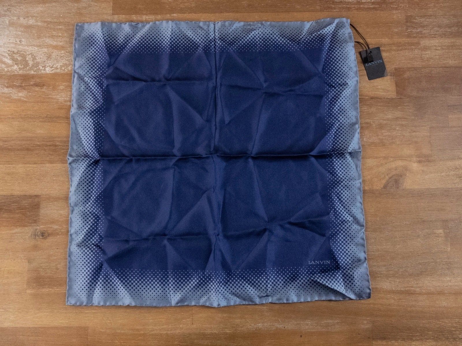 Lanvin LANVIN Paris blue geometric print silk pocket square NWT Size ONE SIZE - 1 Thumbnail