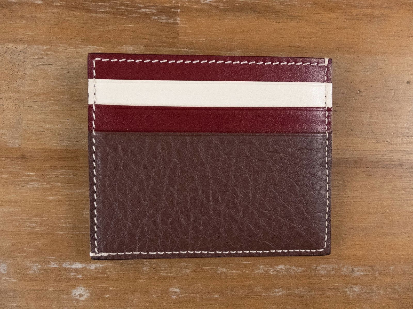 Bally BALLY brown leather card holder case with stripe - NWT Size ONE SIZE - 3 Thumbnail