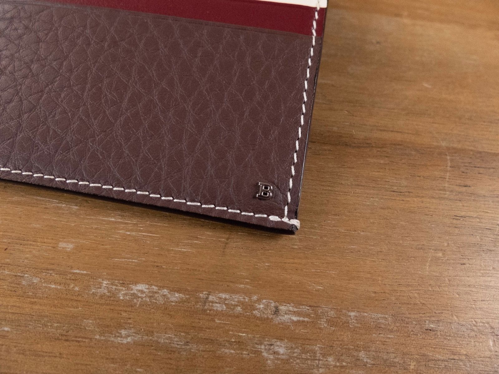 Bally BALLY brown leather card holder case with stripe - NWT Size ONE SIZE - 2 Thumbnail
