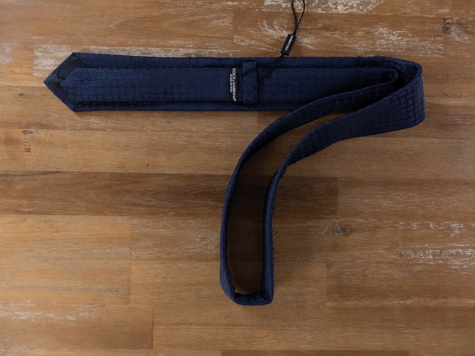 Dolce & Gabbana DOLCE & GABBANA navy blue slim narrow width woven tie Size ONE SIZE - 2 Thumbnail