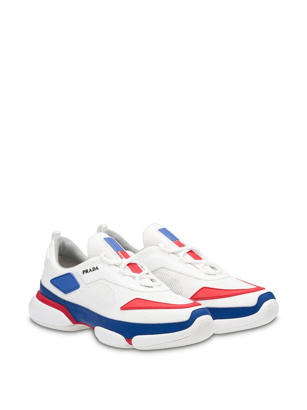 image of $765 Prada White Blue Cloudbust Sneakers - 8 Us / 41 / 7 Uk, Men's