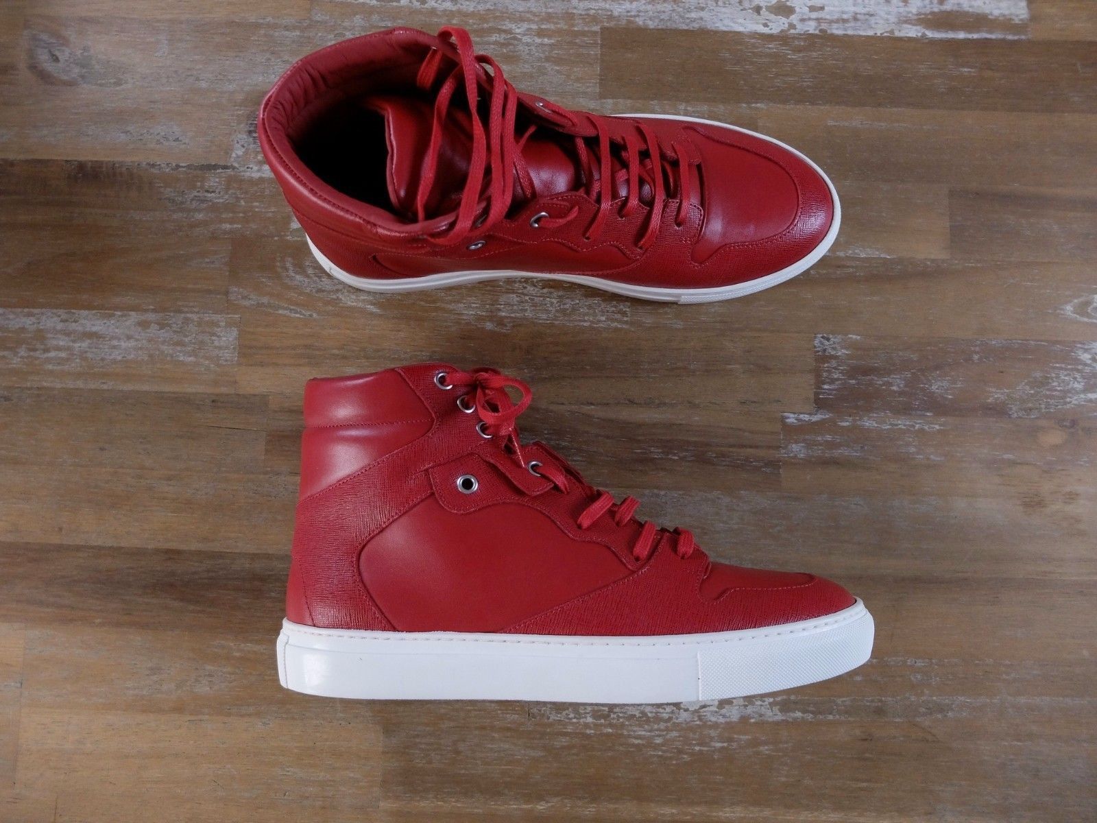 Balenciaga BALENCIAGA Arena red leather high top leather sneakers 8 41 Size US 8 / EU 41 - 1 Thumbnail