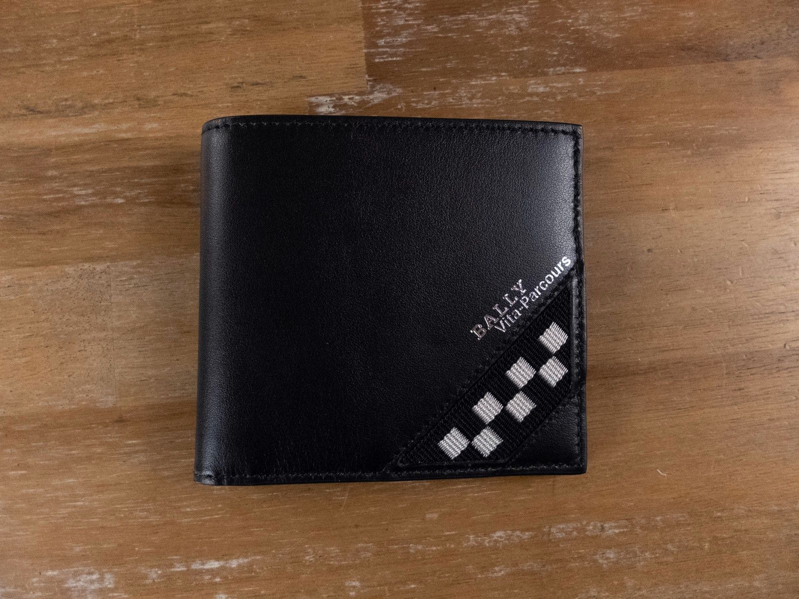 image of Bally Vita-Parcours Black Leather Bifold Wallet Authentic, Men's
