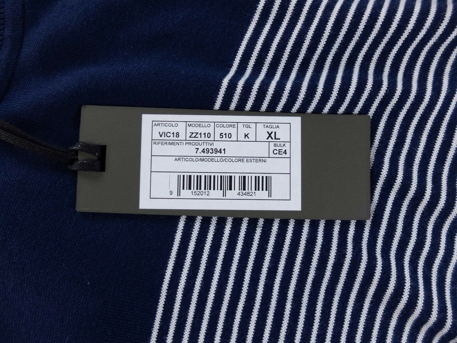 Z Zegna Z ZEGNA navy blue striped cotton sweater authentic XL - NWT Size US XL / EU 56 / 4 - 3 Thumbnail