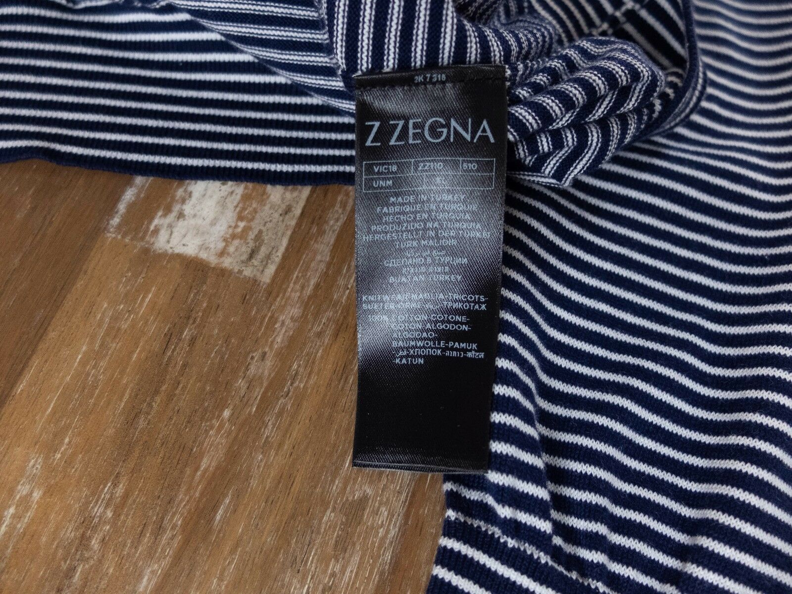 Z Zegna Z ZEGNA navy blue striped cotton sweater authentic XL - NWT Size US XL / EU 56 / 4 - 5 Thumbnail