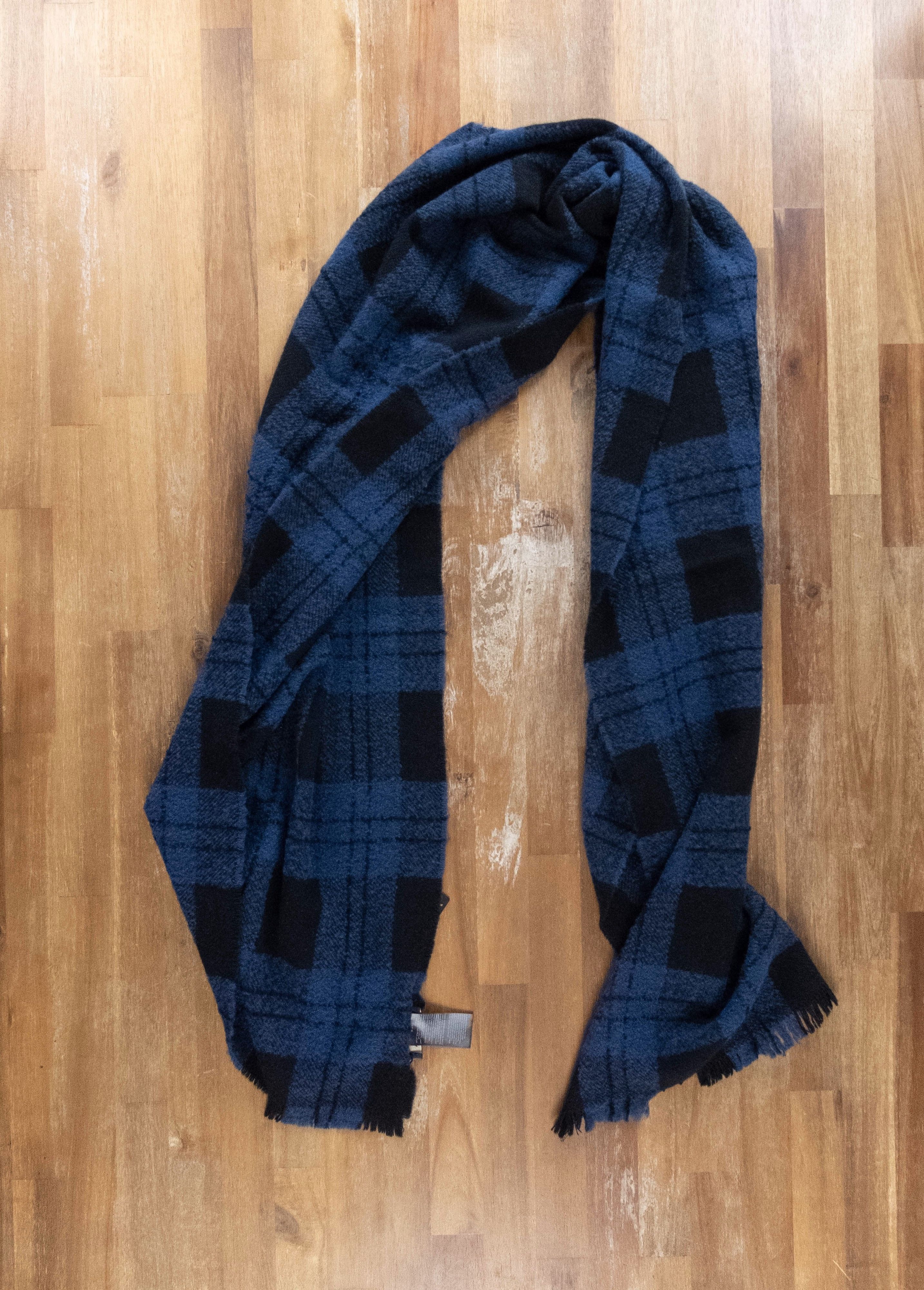 Z Zegna Z ZEGNA blue black plaid wool cashmere mix scarf - NWT Size ONE SIZE - 5 Thumbnail