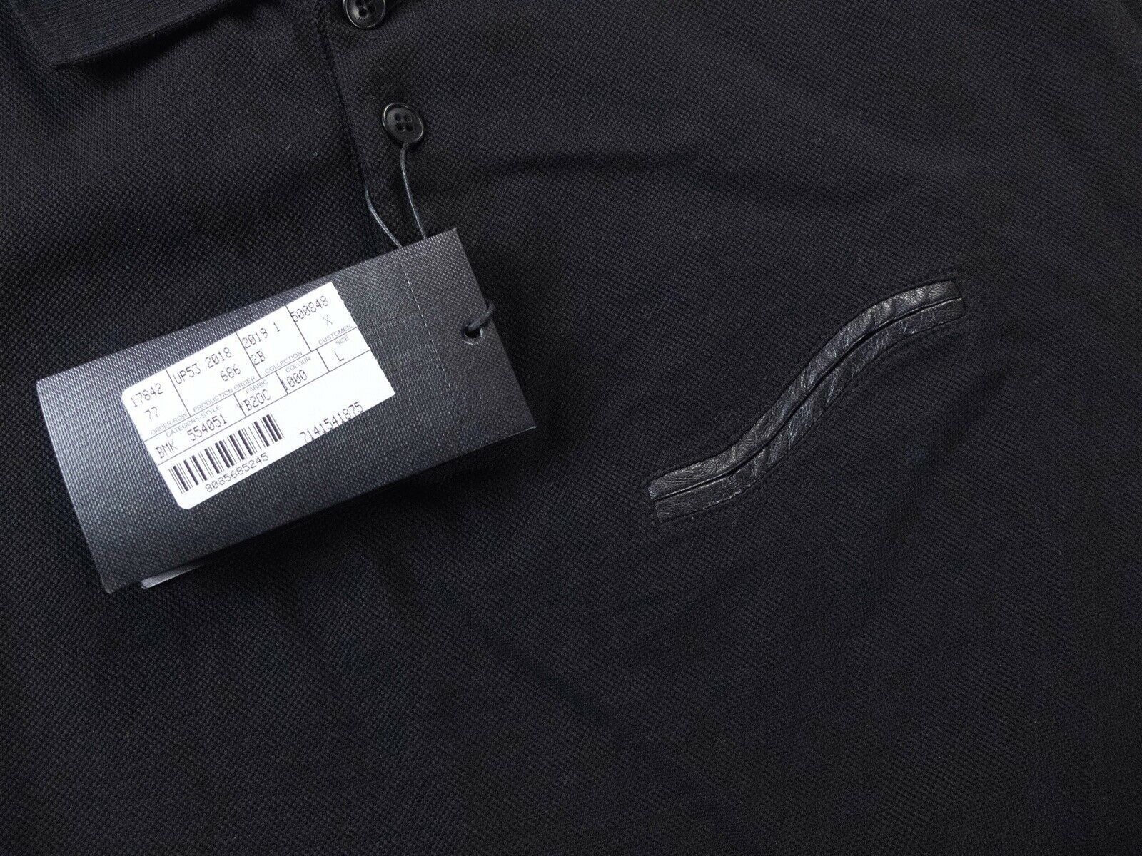 Saint Laurent Paris SAINT LAURENT black polo shirt w leather pocket Large q Size US L / EU 52-54 / 3 - 4 Thumbnail