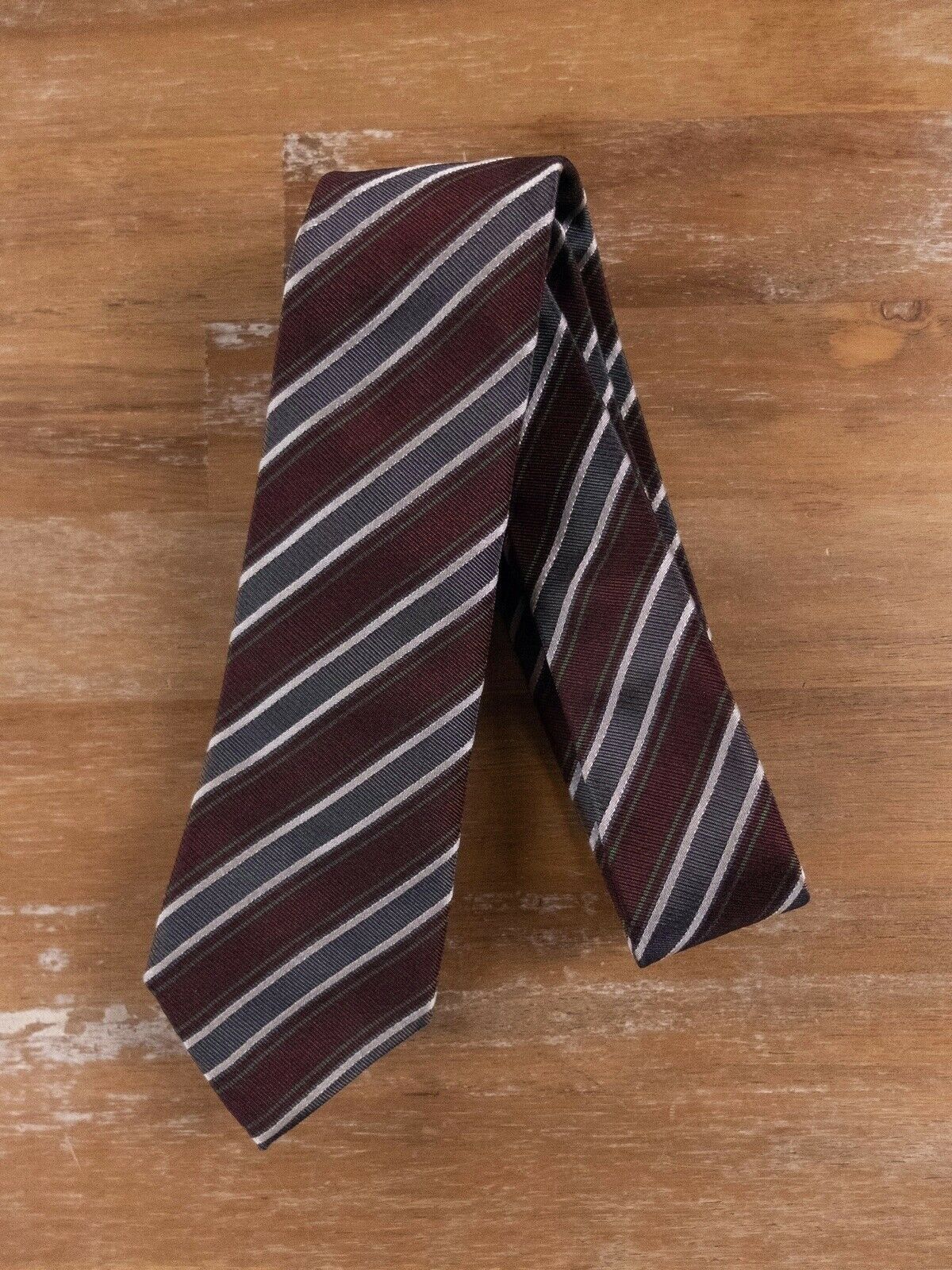 Dolce & Gabbana DOLCE & GABBANA brown striped skinny silk tie authentic Size ONE SIZE - 1 Thumbnail