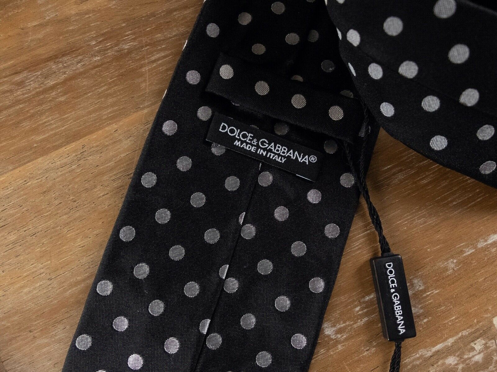 Dolce & Gabbana DOLCE & GABBANA black silver polka dots silk tie authentic Size ONE SIZE - 3 Thumbnail