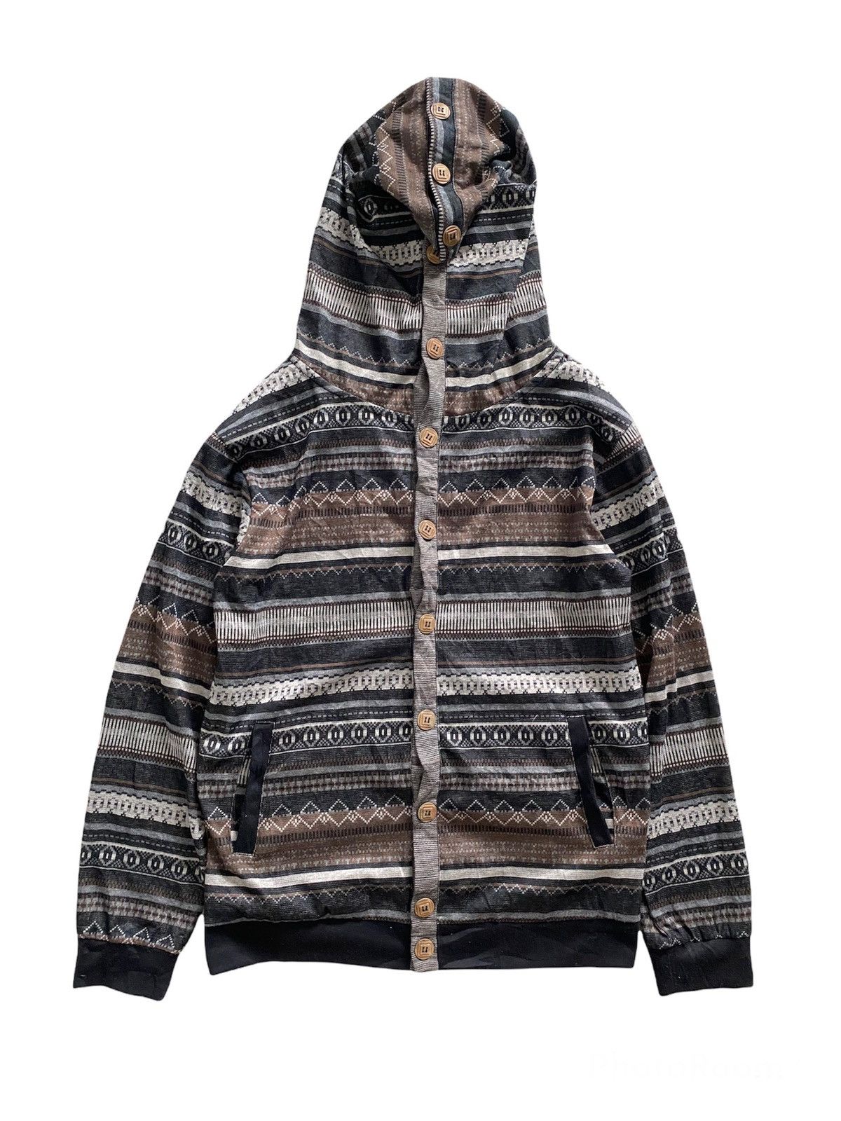 Japanese Brand VTG BALLOW button Hooded Pachwork design Visvim Kapital Size US L / EU 52-54 / 3 - 1 Thumbnail