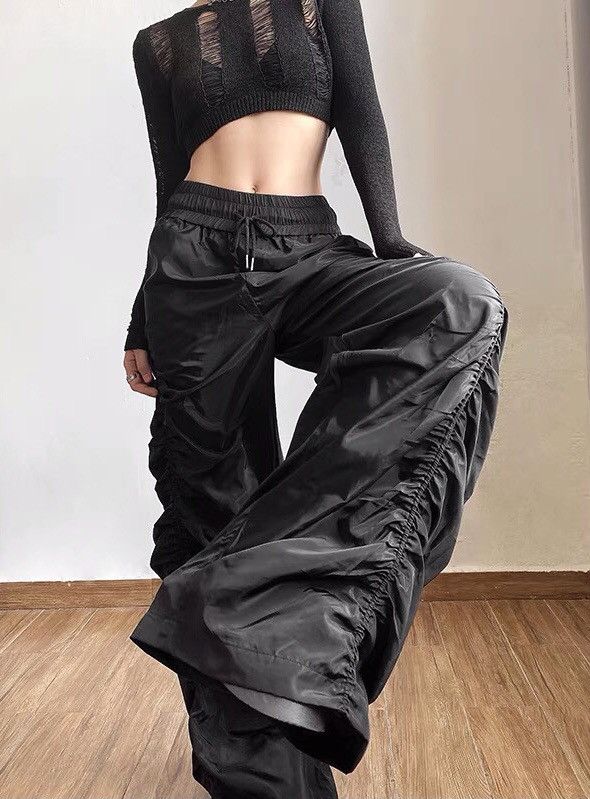 Japanese Brand × Vintage Black y2k ruched pants Size US 28 / EU 44 - 5 Thumbnail