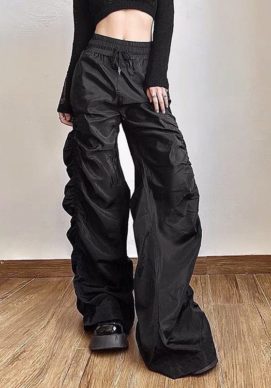 Japanese Brand × Vintage Black y2k ruched pants Size US 28 / EU 44 - 4 Thumbnail