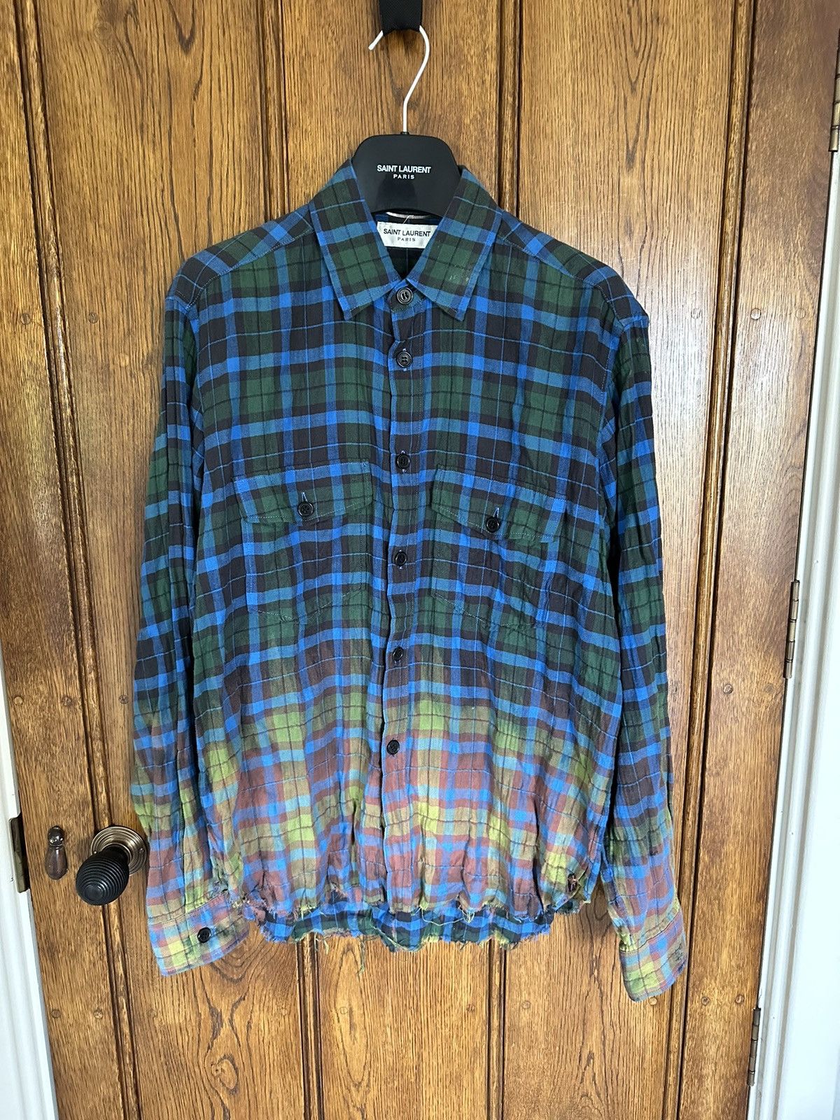 image of Saint Laurent Paris 1 Of 1 Saint Laurent Ss16 Saint Laurent Sample Raw Flannel, Men's (Size Small)