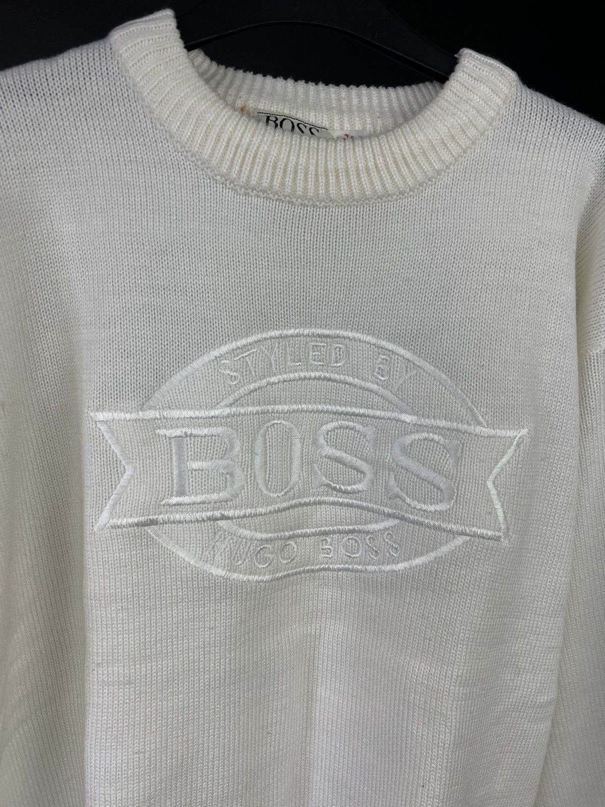 Hugo Boss × Vintage VTG sweater hugo boss sports white with large Boss logo Size US L / EU 52-54 / 3 - 2 Thumbnail