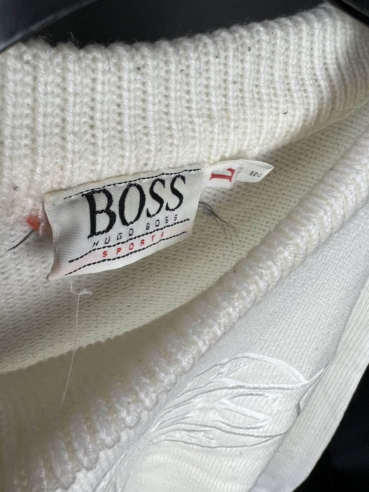 Hugo Boss × Vintage VTG sweater hugo boss sports white with large Boss logo Size US L / EU 52-54 / 3 - 3 Thumbnail