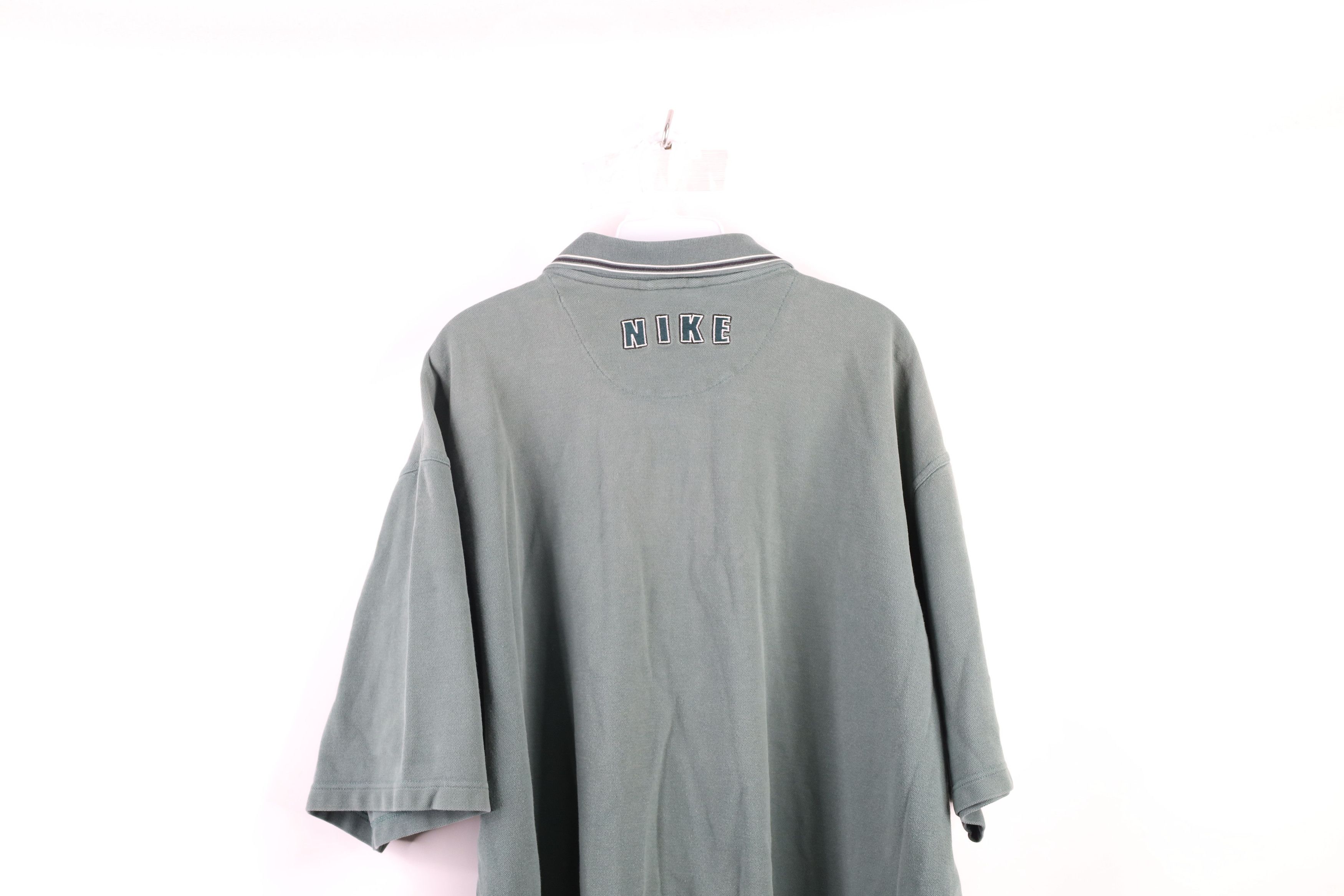 Nike × Vintage Vintage 90s Nike Travis Scott Swoosh Half Zip Collared Polo Size US XXL / EU 58 / 5 - 7 Thumbnail