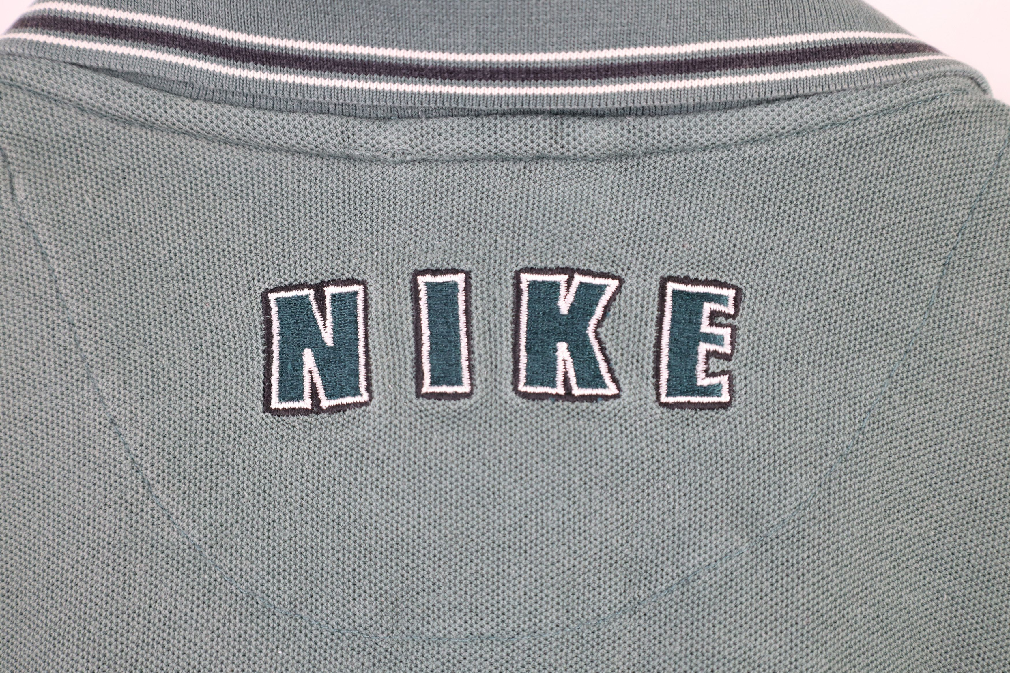 Nike × Vintage Vintage 90s Nike Travis Scott Swoosh Half Zip Collared Polo Size US XXL / EU 58 / 5 - 9 Thumbnail