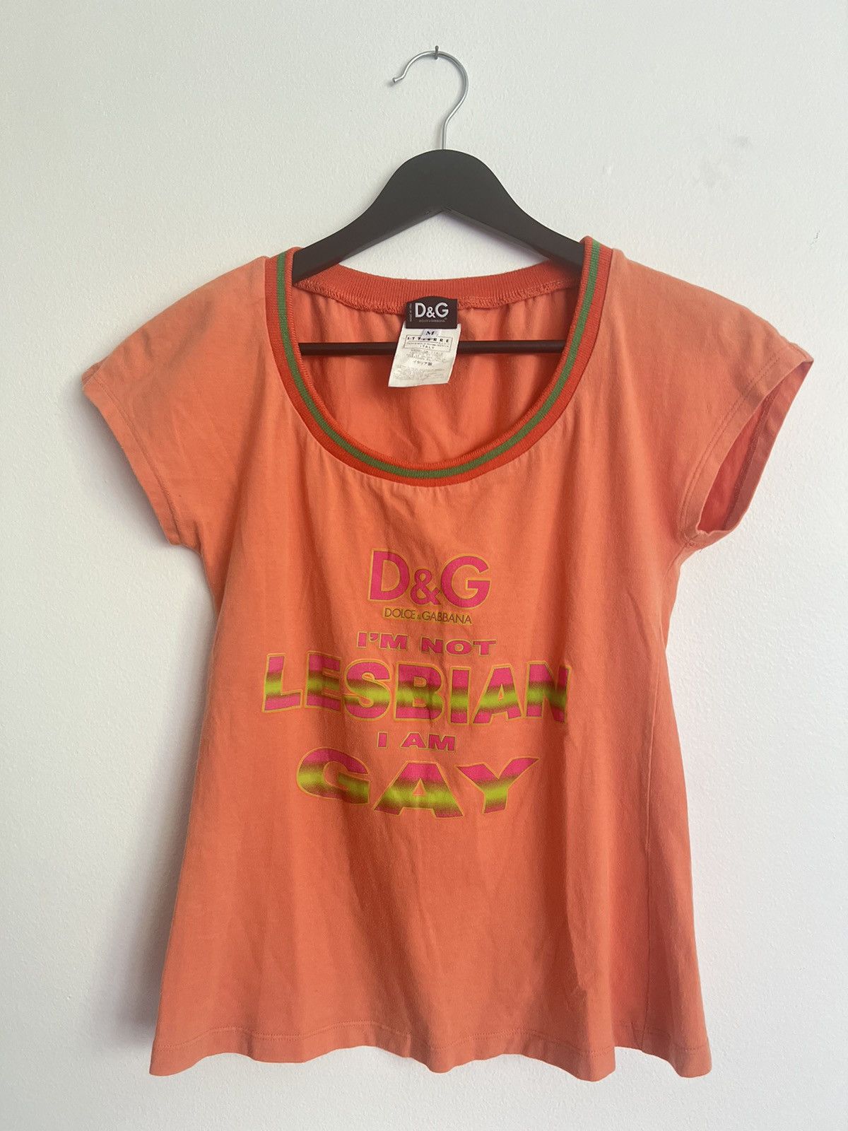 image of Dolce Gabbana Lesbian Gay Top in Coral, Women's (Size Medium)