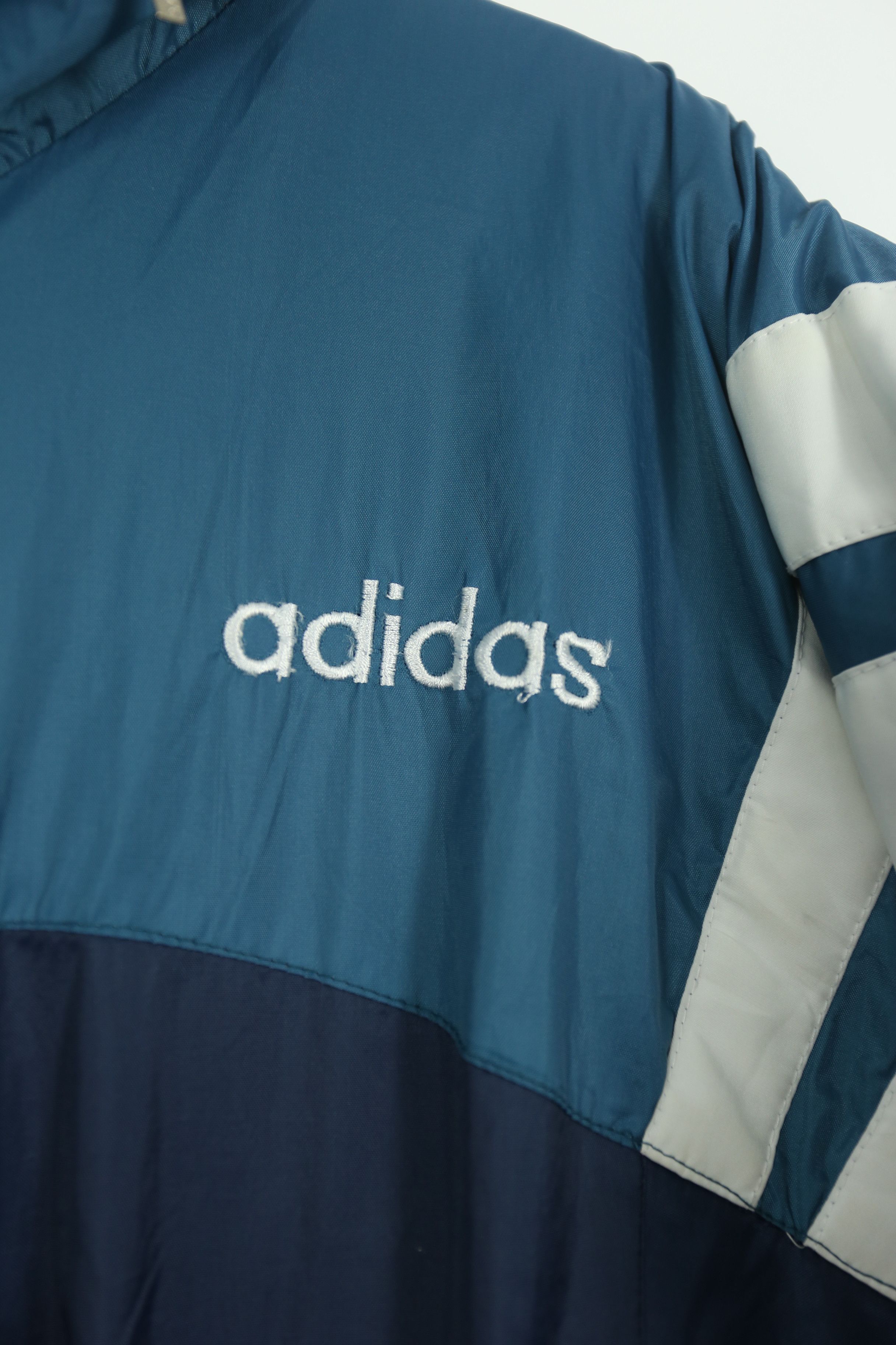 Adidas × Vintage JK030 Vintage 90s Adidas Hoodie Nylon Jacket (L) Size US L / EU 52-54 / 3 - 2 Thumbnail