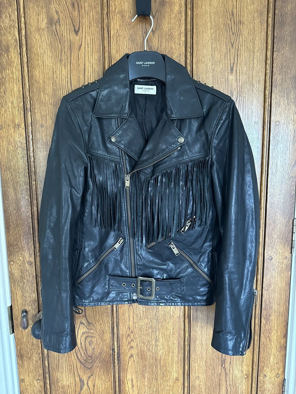Saint Laurent Paris 1 of 1 SS15 Saint Laurent sample biker leather jacket Hedi Size US S / EU 44-46 / 1 - 1 Thumbnail