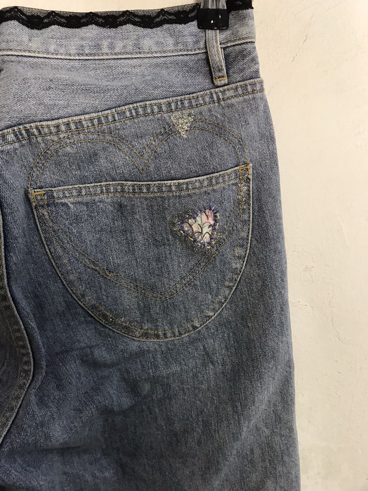 Issey Miyake × Tsumori Chisato Tsumori Chisato Issey Miyake Embroidery Heart Zig Zag Denim Size 30" / US 8 / IT 44 - 6 Thumbnail