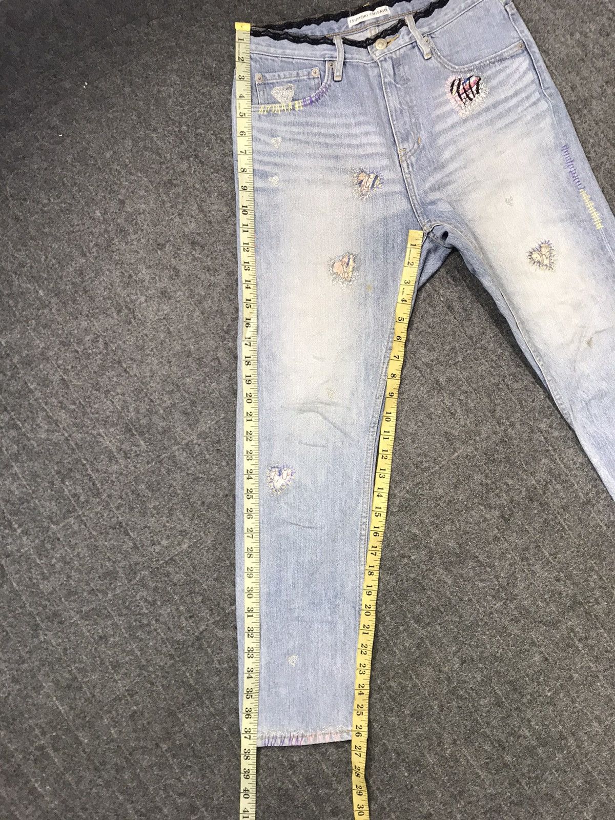Issey Miyake × Tsumori Chisato Tsumori Chisato Issey Miyake Embroidery Heart Zig Zag Denim Size 30" / US 8 / IT 44 - 13 Thumbnail
