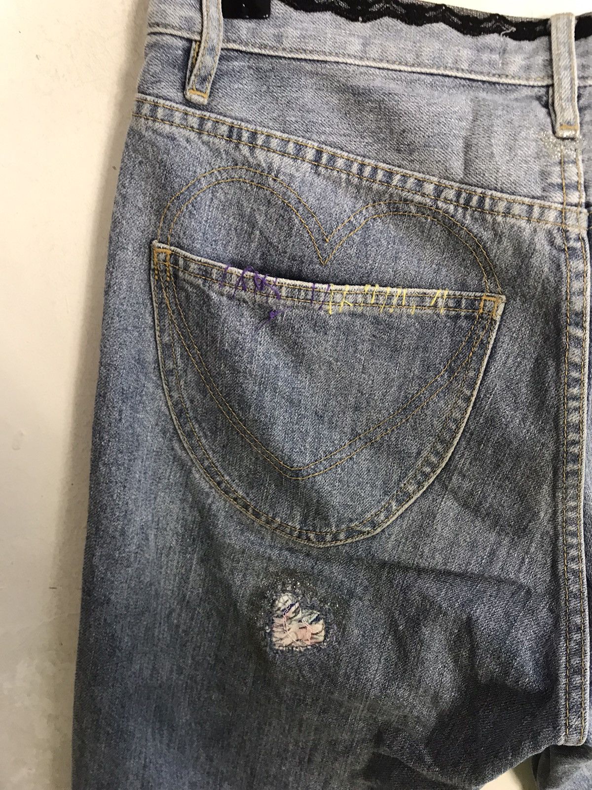 Issey Miyake × Tsumori Chisato Tsumori Chisato Issey Miyake Embroidery Heart Zig Zag Denim Size 30" / US 8 / IT 44 - 7 Thumbnail