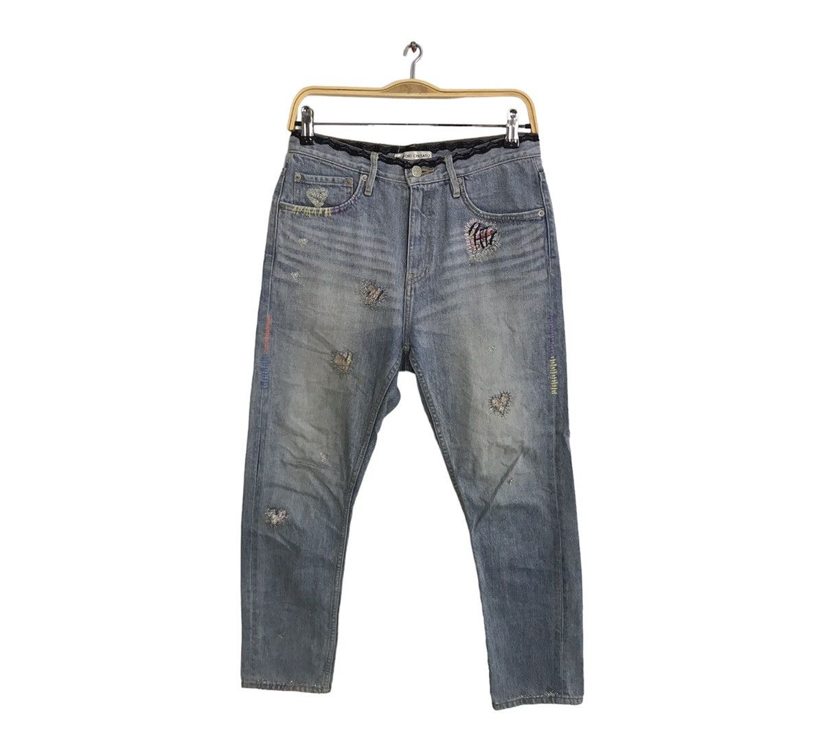 Issey Miyake × Tsumori Chisato Tsumori Chisato Issey Miyake Embroidery Heart Zig Zag Denim Size 30" / US 8 / IT 44 - 1 Thumbnail