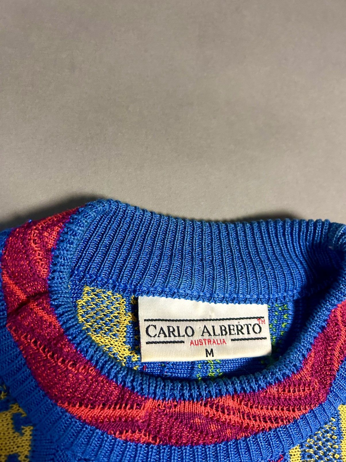 Man Made In Australia × Vintage Carlo alberto vintage cable knit sweater Coogi style Size US M / EU 48-50 / 2 - 3 Thumbnail