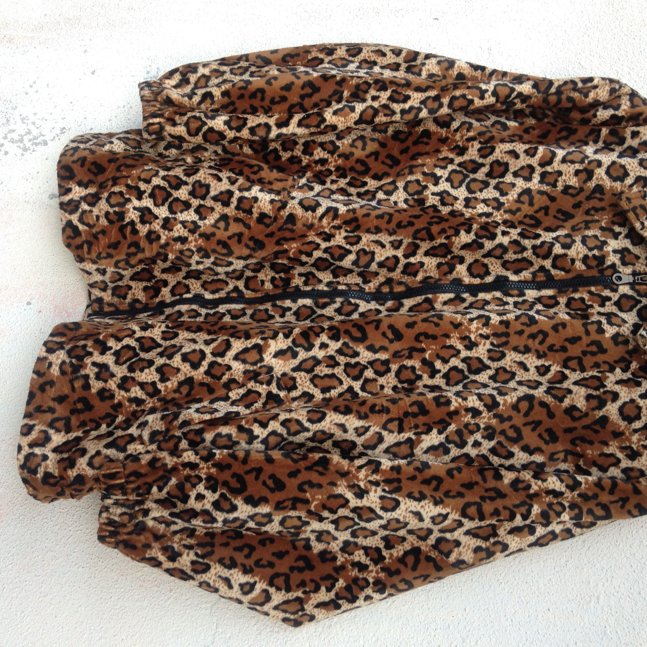 Japanese Brand Leopard Fleece Jacket Size US XL / EU 56 / 4 - 3 Thumbnail