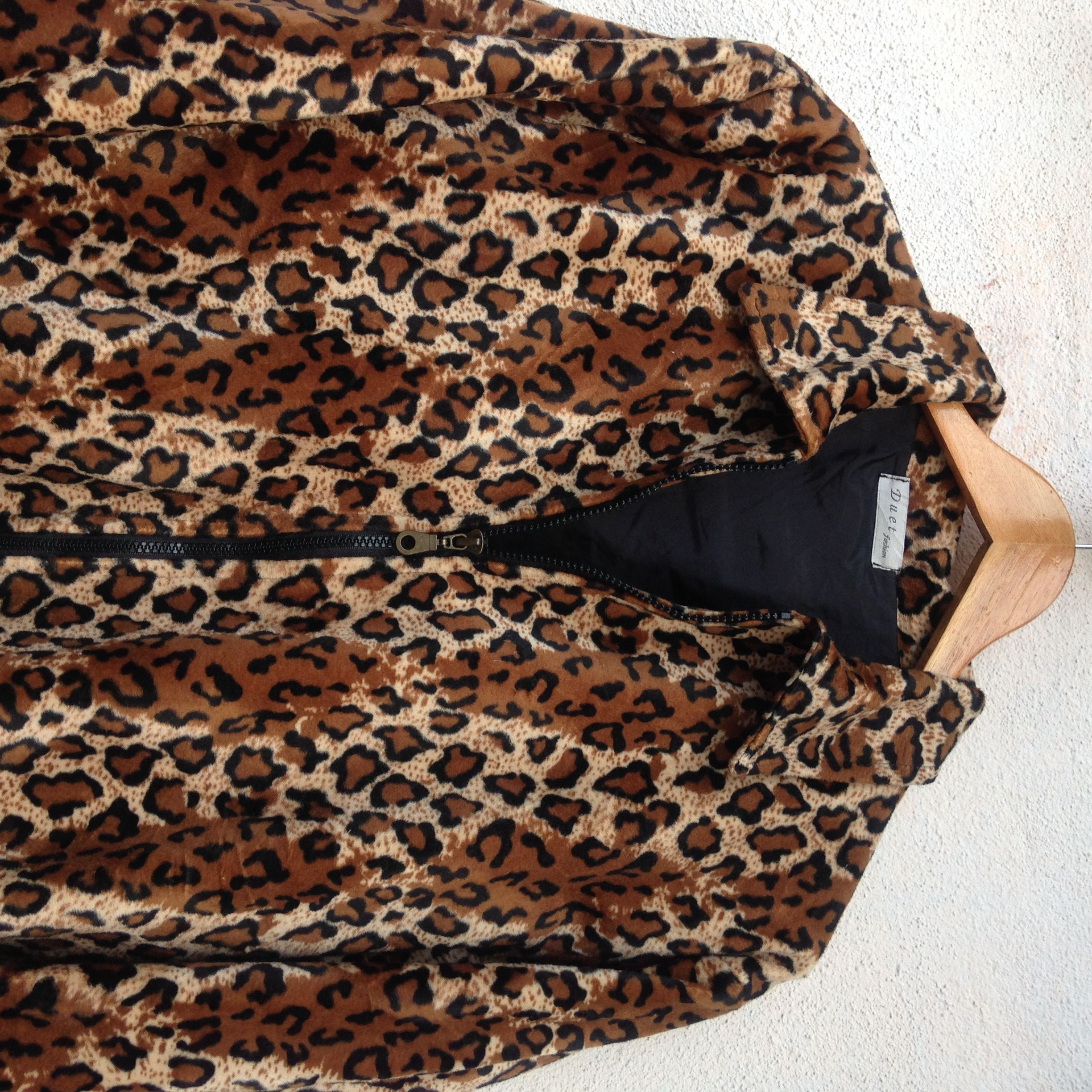 Japanese Brand Leopard Fleece Jacket Size US XL / EU 56 / 4 - 4 Thumbnail