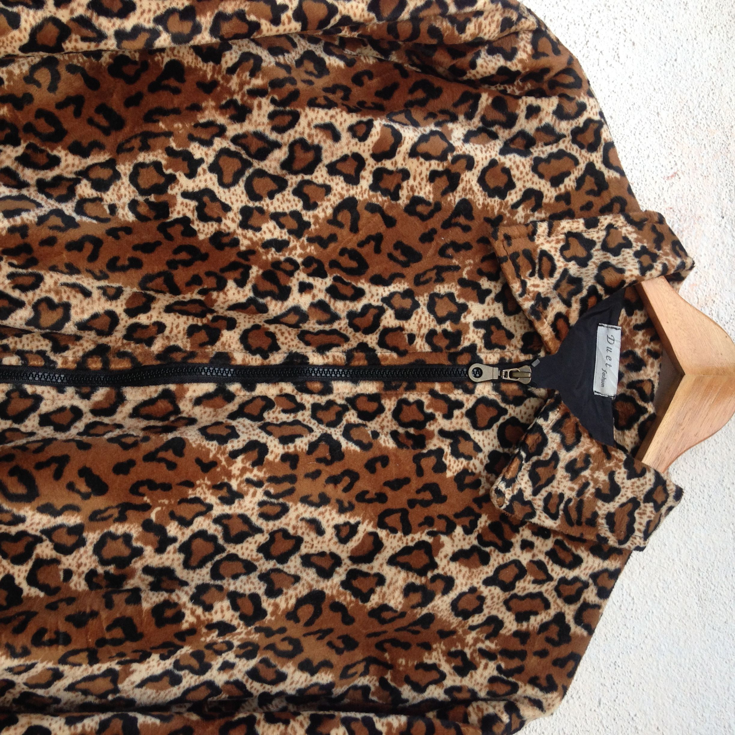 Japanese Brand Leopard Fleece Jacket Size US XL / EU 56 / 4 - 2 Thumbnail