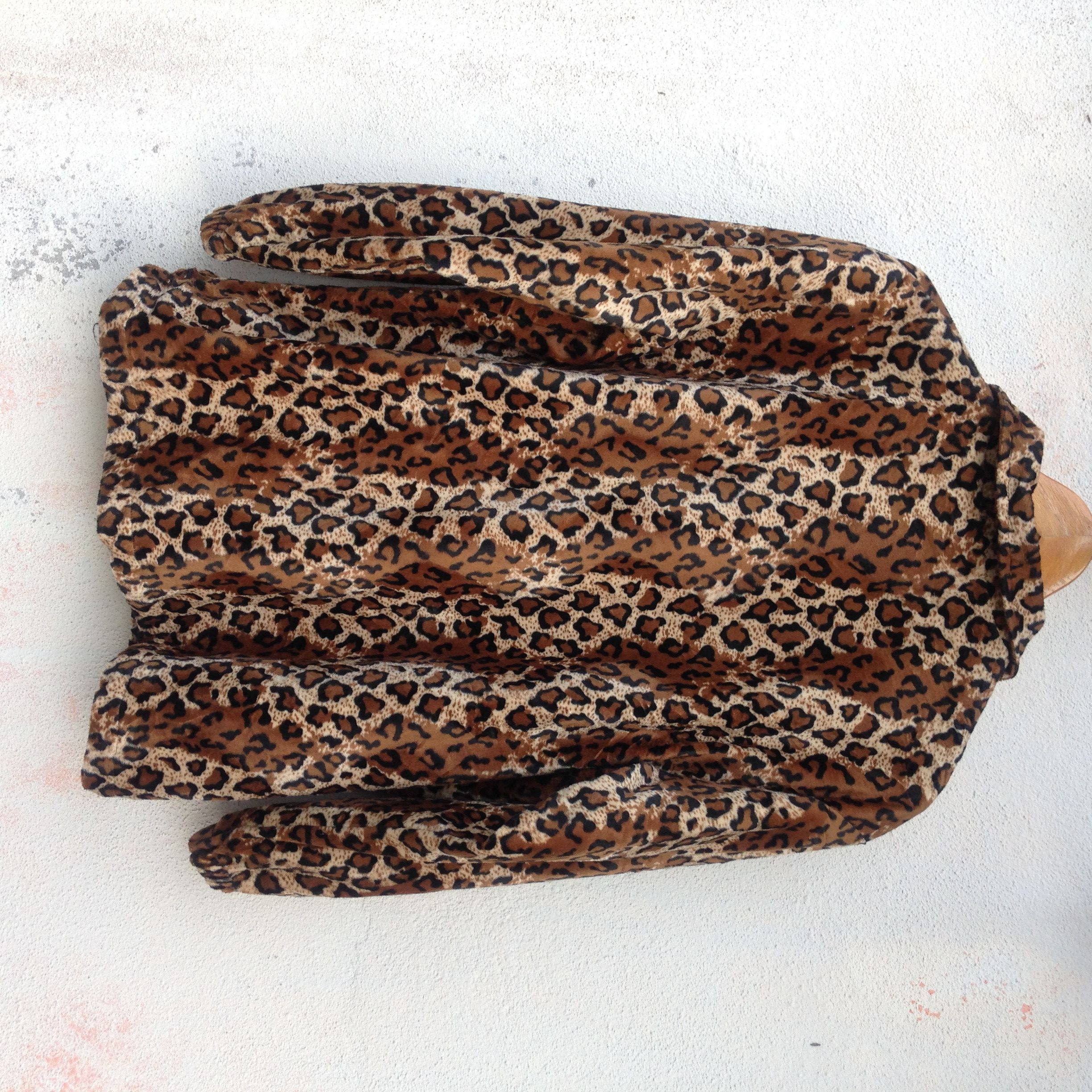 Japanese Brand Leopard Fleece Jacket Size US XL / EU 56 / 4 - 5 Thumbnail
