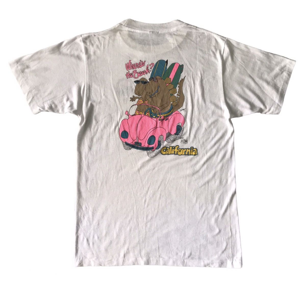 Vintage Vtg 1988 CH California Hawaii Surf Club Jukes Tshirts Size US S / EU 44-46 / 1 - 1 Thumbnail