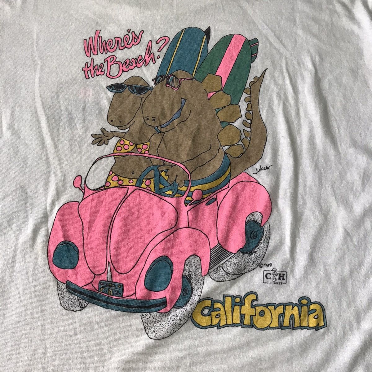 Vintage Vtg 1988 CH California Hawaii Surf Club Jukes Tshirts Size US S / EU 44-46 / 1 - 6 Thumbnail