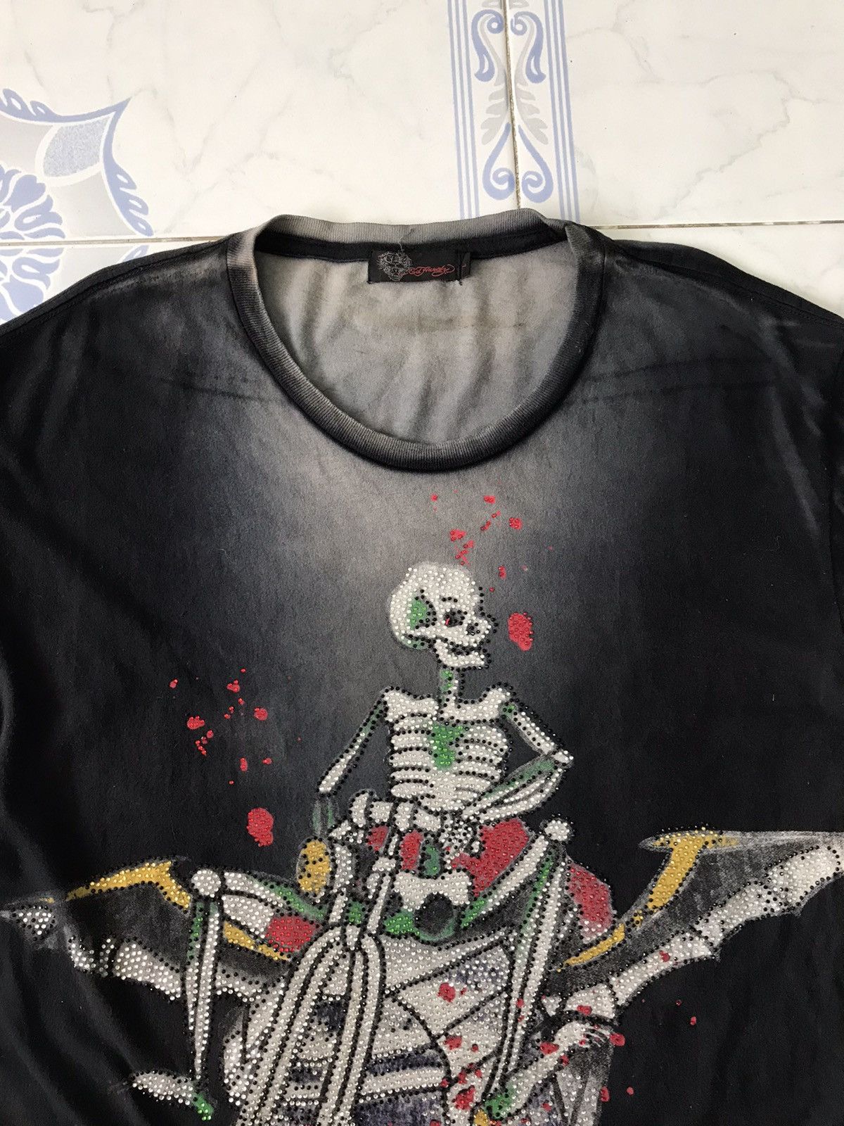 Christian Audigier Faded Ed Hardy Classic Tshirt Size US L / EU 52-54 / 3 - 7 Thumbnail