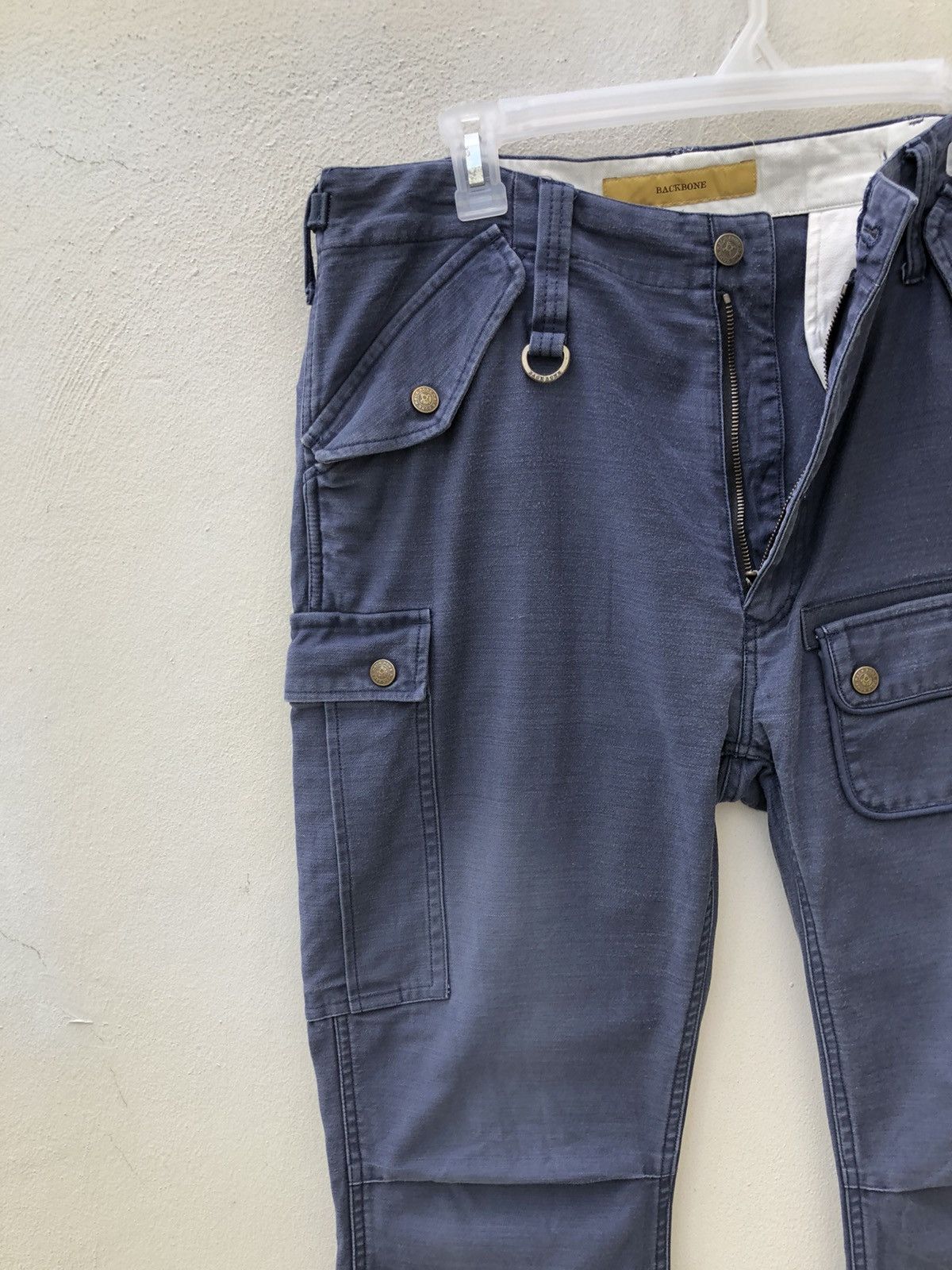 Backbone Backbone Japan Faded Navy Tactical Flare Cargo Trouser Pant Size US 31 - 9 Thumbnail