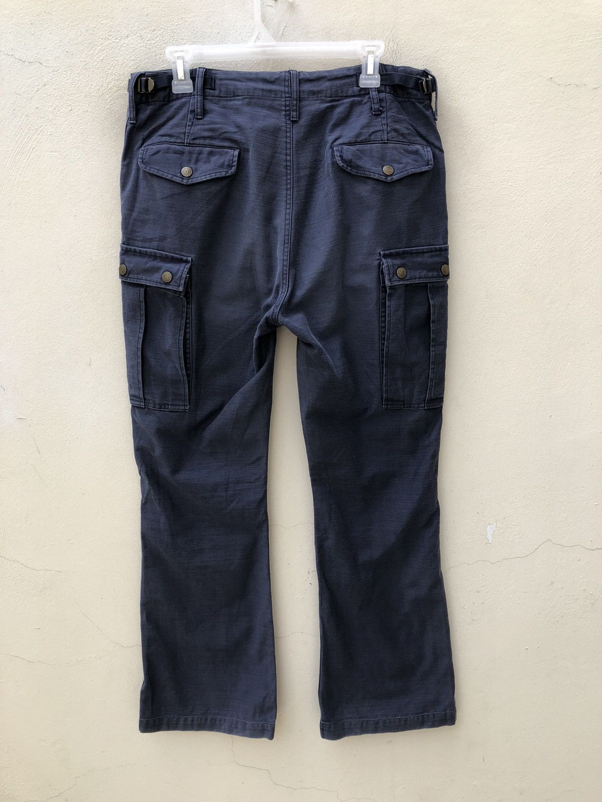 Backbone Backbone Japan Faded Navy Tactical Flare Cargo Trouser Pant Size US 31 - 15 Thumbnail