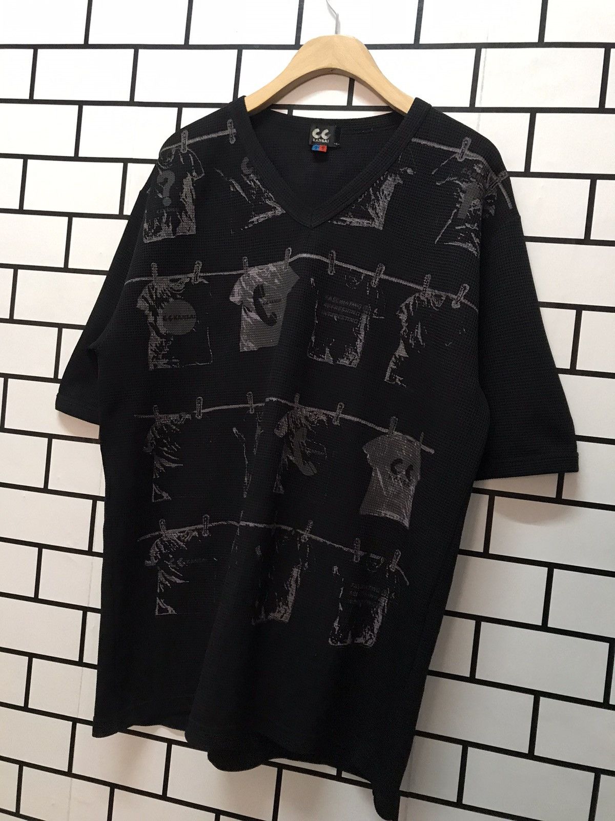 Japanese Brand × Kansai Yamamoto Vintage CC Kansai Yamamoto Hanging Shirt Waffle tshirt Size US XL / EU 56 / 4 - 2 Thumbnail