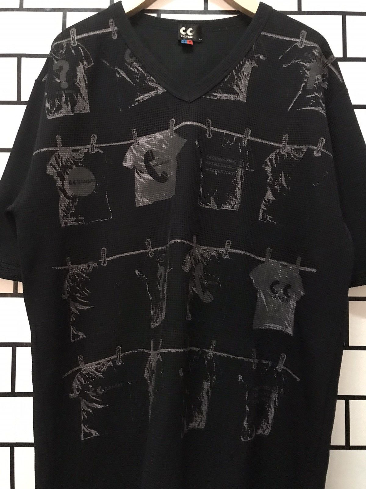 Japanese Brand × Kansai Yamamoto Vintage CC Kansai Yamamoto Hanging Shirt Waffle tshirt Size US XL / EU 56 / 4 - 4 Thumbnail