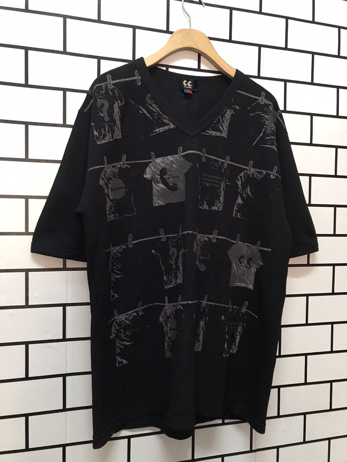Japanese Brand × Kansai Yamamoto Vintage CC Kansai Yamamoto Hanging Shirt Waffle tshirt Size US XL / EU 56 / 4 - 3 Thumbnail